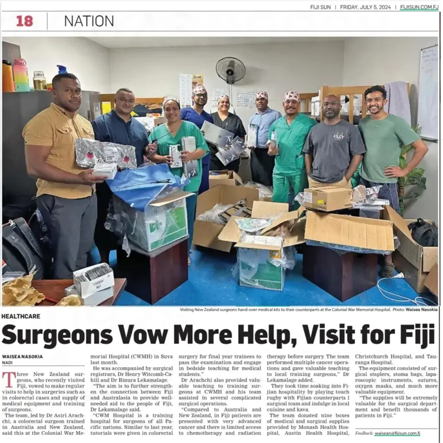 Press: Surgeons Vow More Help, Visit for Fiji